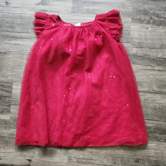 Cat & Jack Tulle Sequin Holiday Pleated Dress - Picture 2 of 5